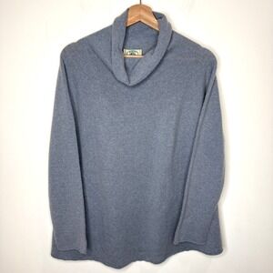McCulleys Cashmere Knit Sweater Women's L Blue Turtleneck Pullover Quiet Luxury